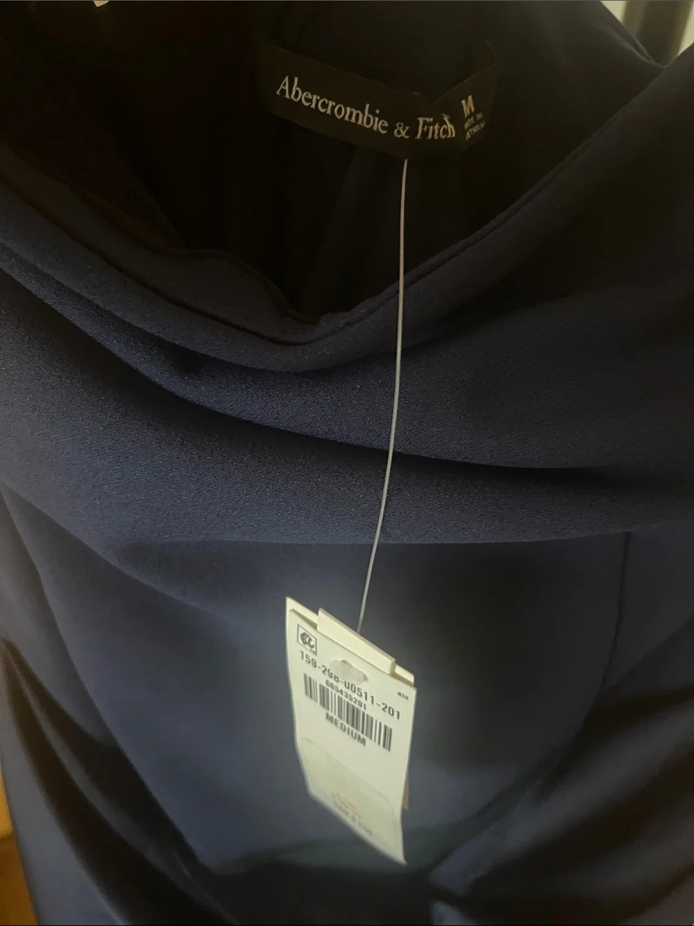 Abercrombie & Fitch Strapless Navy Blue Side-Slit Gown